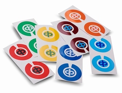 Wie is wie sticker, 4 per kleur